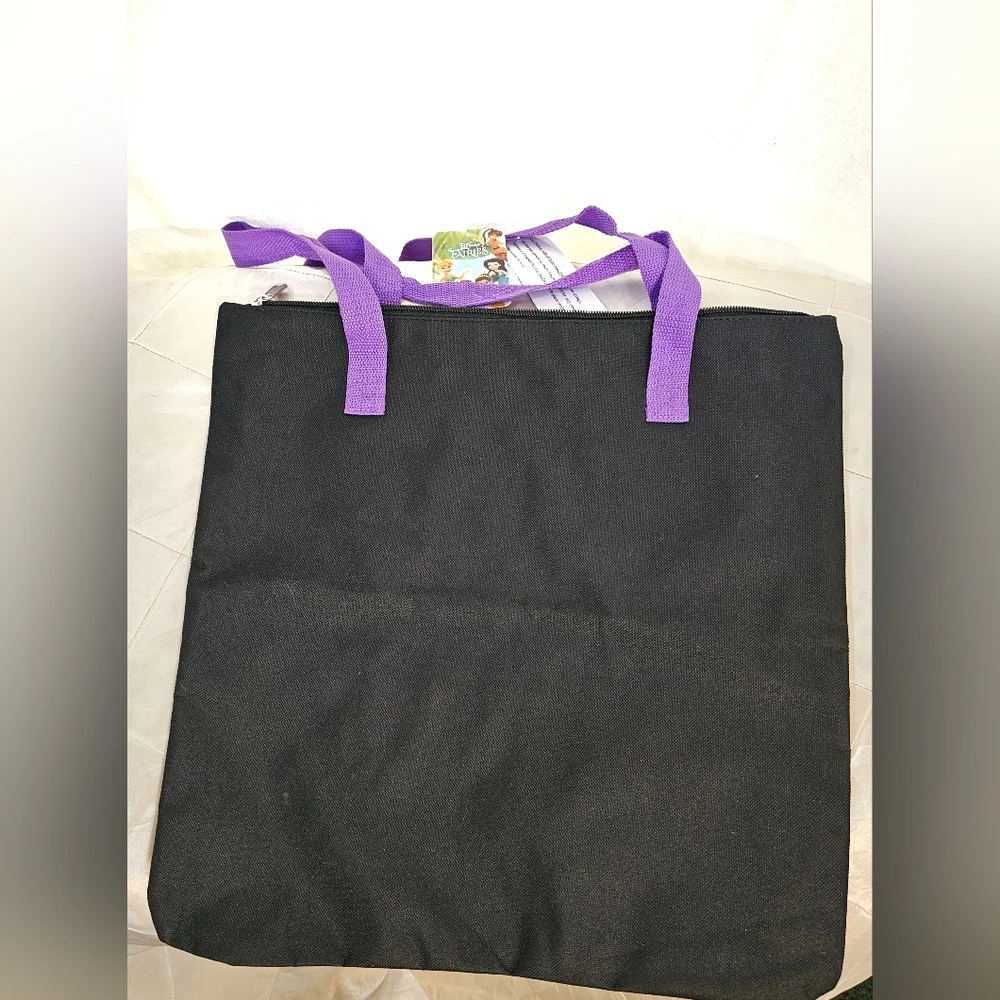 Nwt Disney Fairies Vibrant Nylon Zip Top Tote - Picture 5 of 9